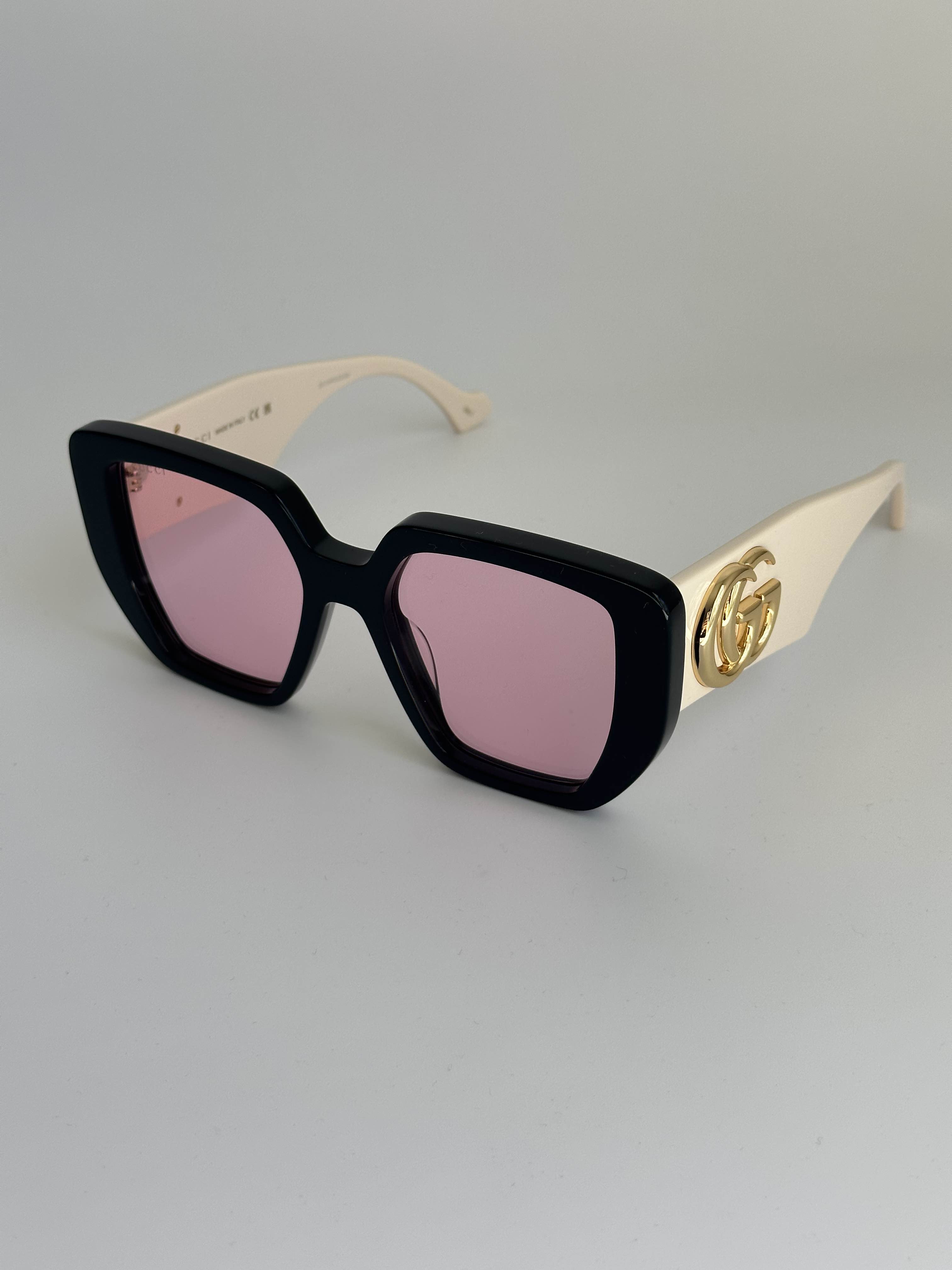 BRAND NEW GUCCI GG0956S 002 Black/White/Pink  Women Sunglasses - 1