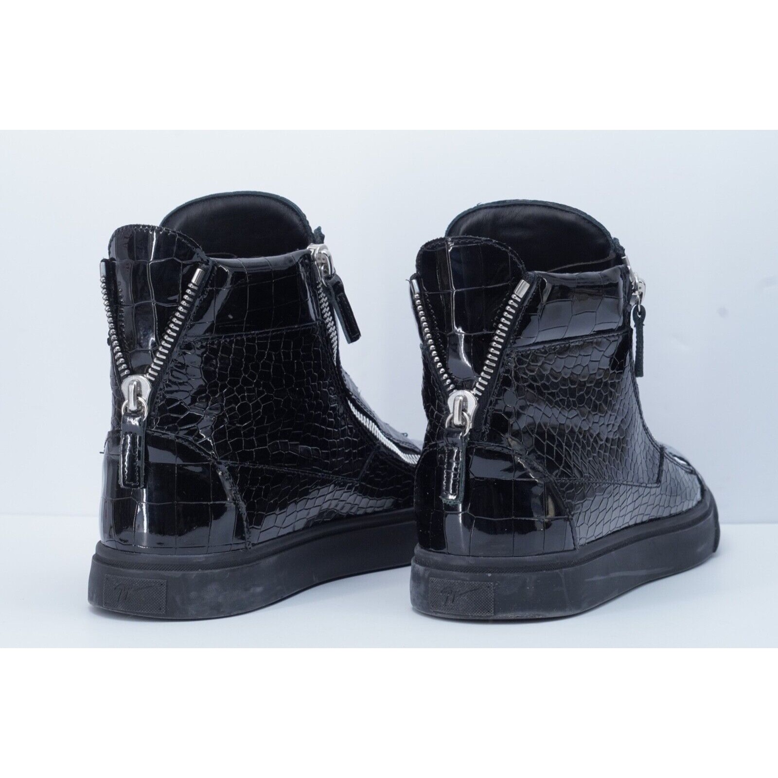 Giuseppe Zanotti Sneaker Black Crocodile Leather Double Zip - 10
