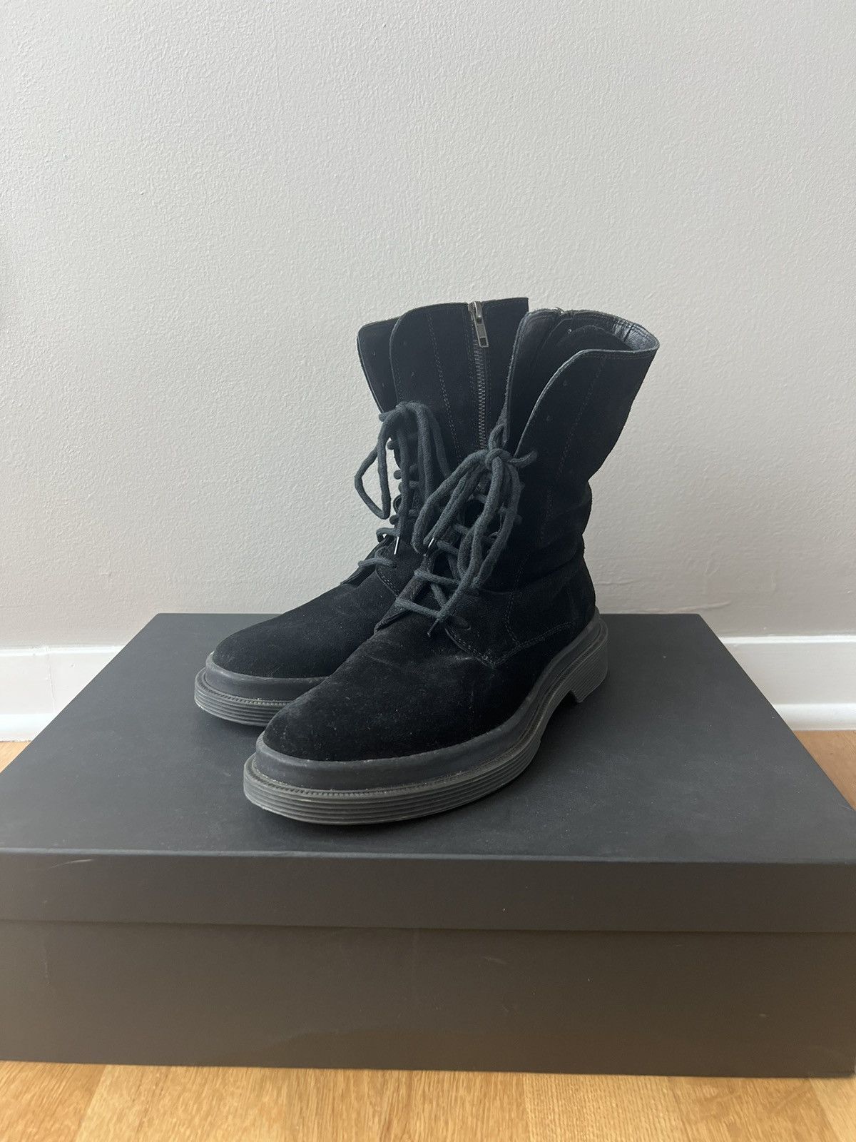 SS15 Suede Combat Boots - 1