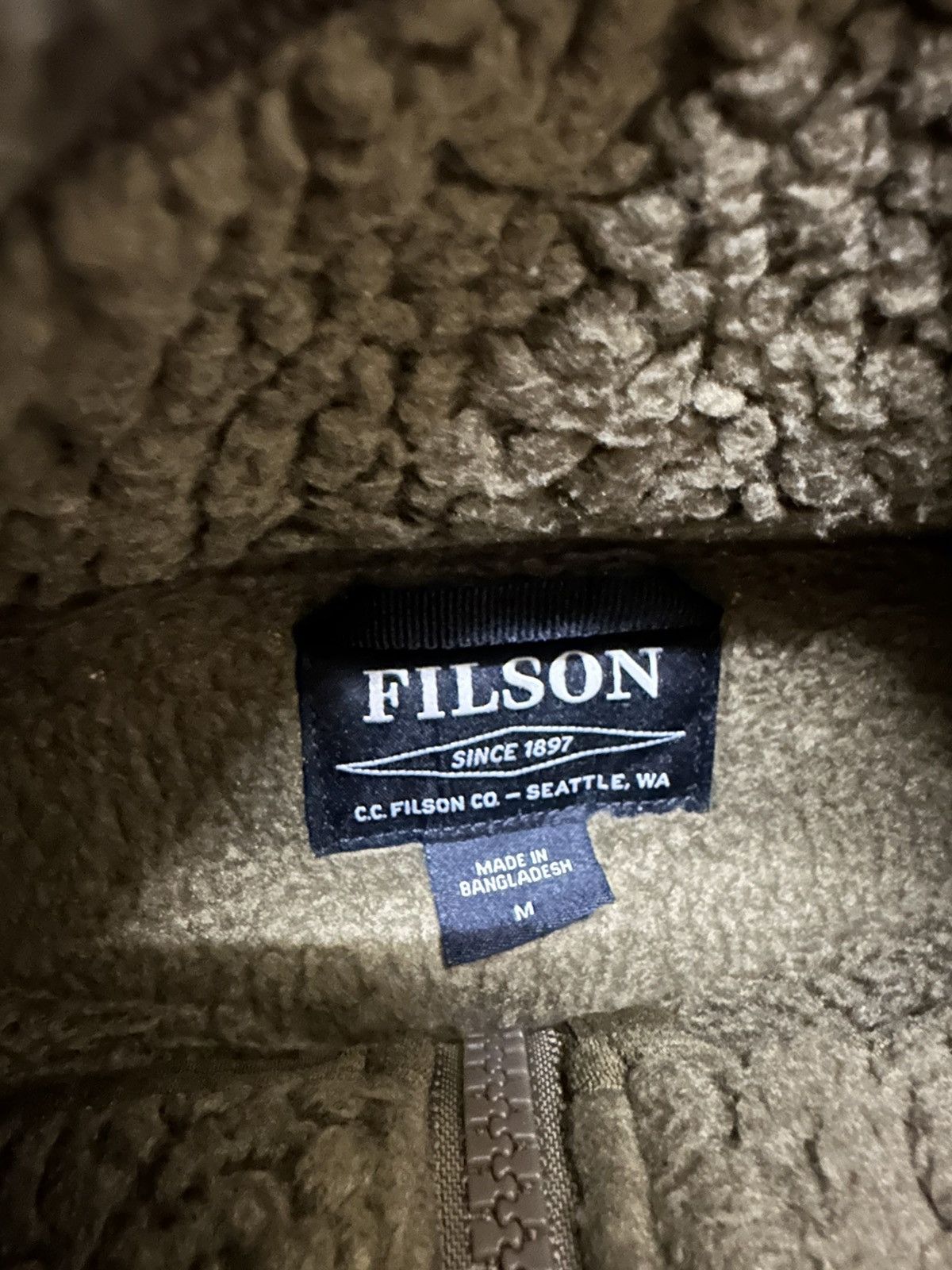 Filson Sherpa Fleece Jacket Military Style Design - 3