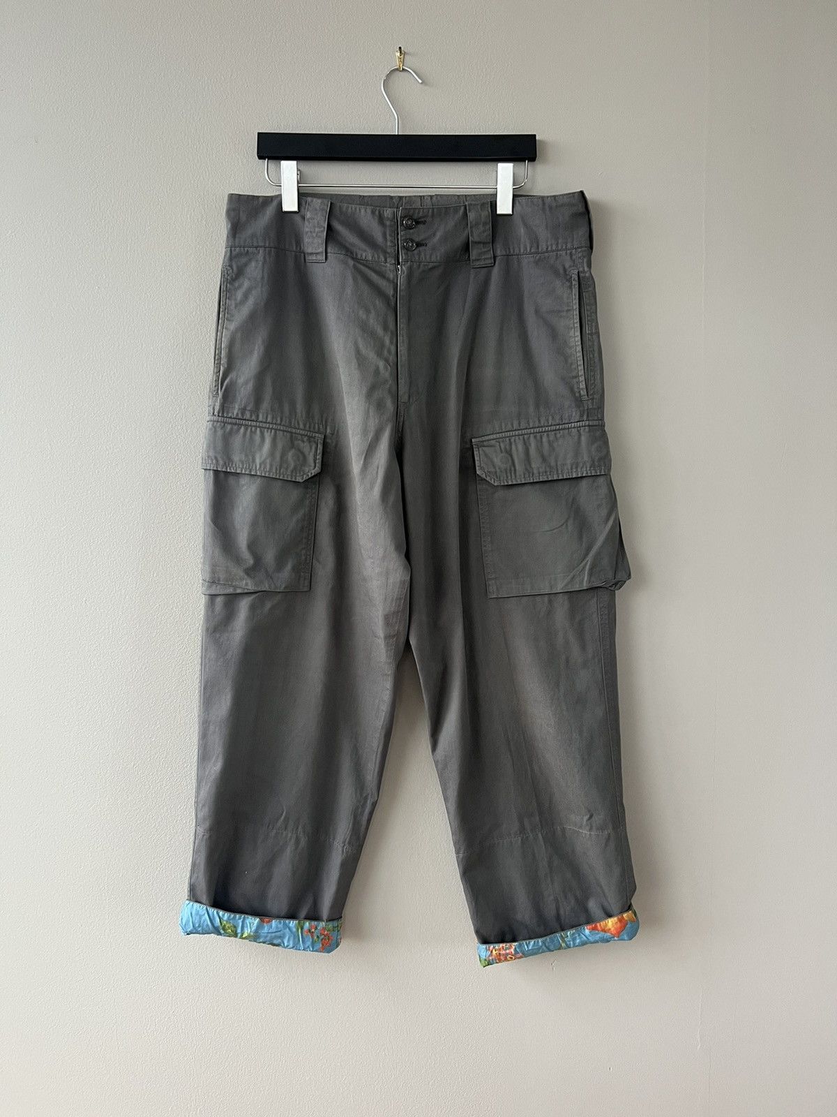 00s Floral-Lined Cargo Trousers - 1