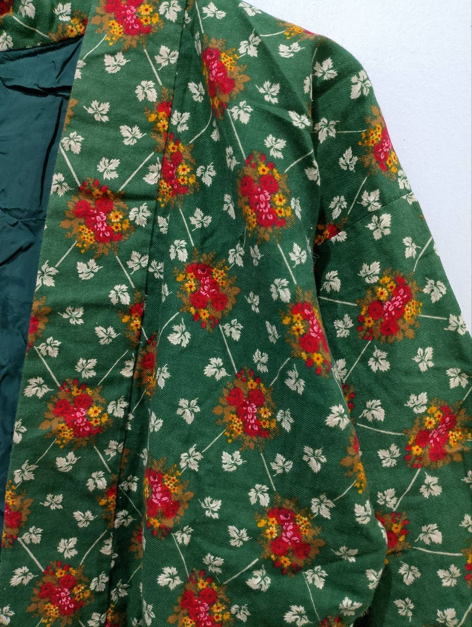 Archival Clothing - Japanese Floral Green Abstract Kimono - 7