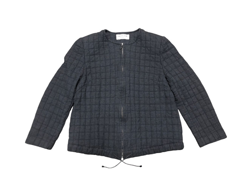 Japanese Brand - Vtg Christian Aujard Liberte Quilted Zipper Jacket NoCollar - 1
