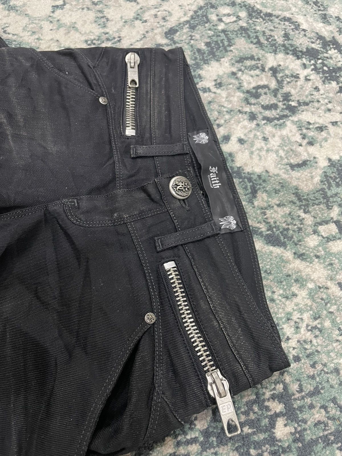 If Six Was Nine - Faith Connexion Black Zip Biker Jeans - 13
