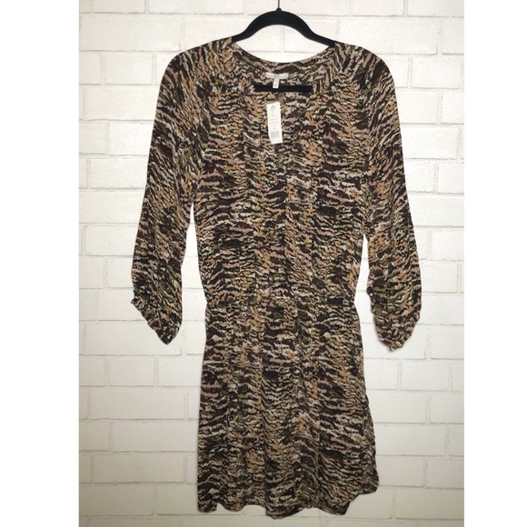 Joie Molly Abstract Animal Print Silk Dress - 7