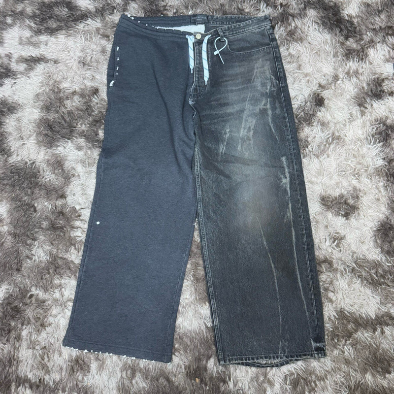 Balenciaga Hybrid Denim Sweatpants/jeans - 1