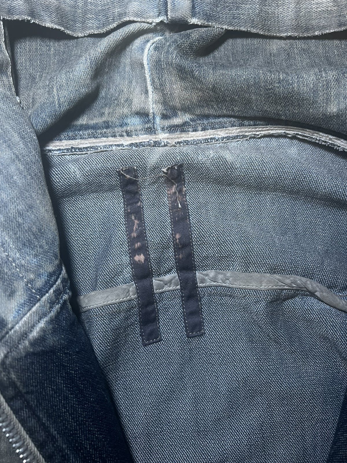 Coated Denim Leather-Sleeved Zip-Up - 3