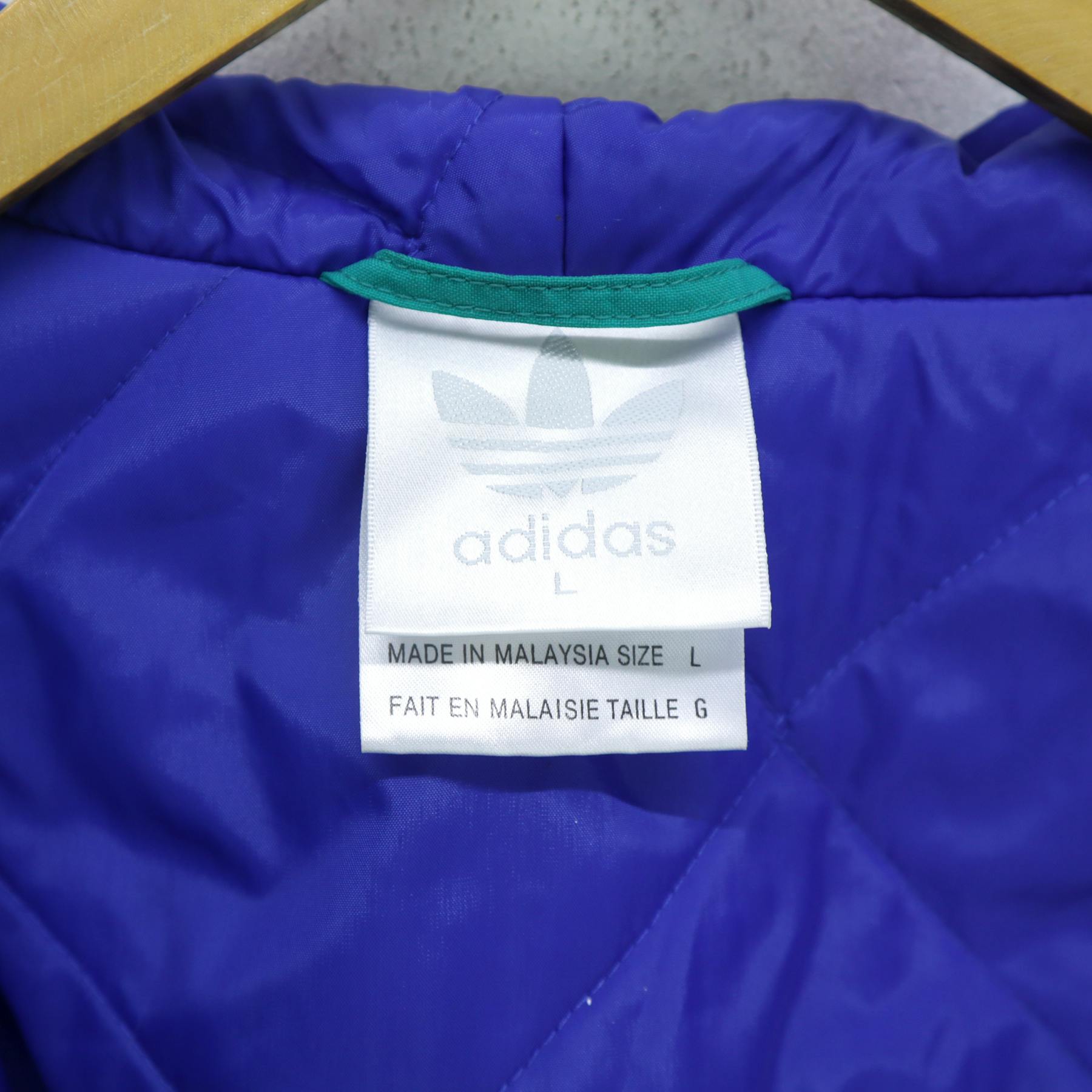 ADIDAS Big Logo Spellout Embroidered Coat Hoodie Quilted - 7