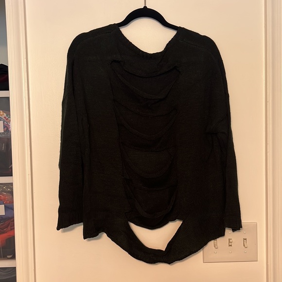 Vintage Havana Black Slash Back Sweater - 3