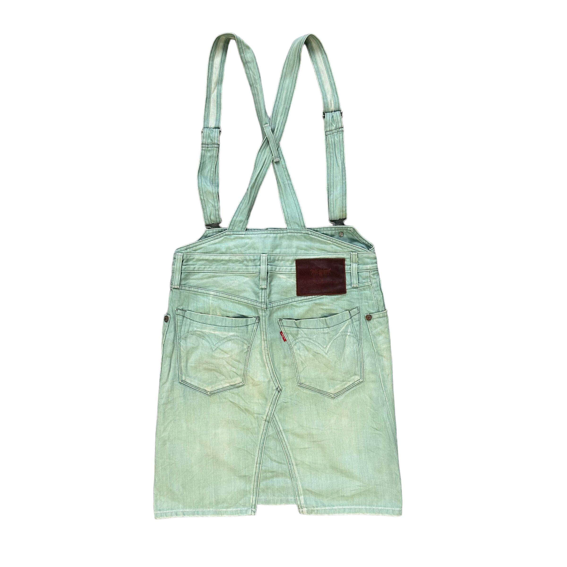 LEVIS LADY STYLE OVERALL MINI SKIRT IN GREEN DENIM #8659-019 - 11