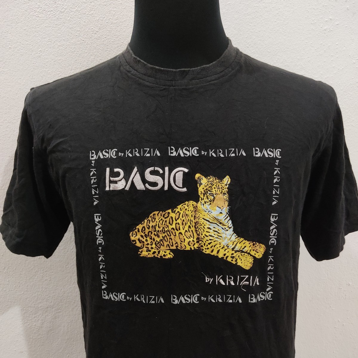 Krizia Uomo - Vintage Designer Basic By Krizia Tiger Black Tshirt Tees - 2