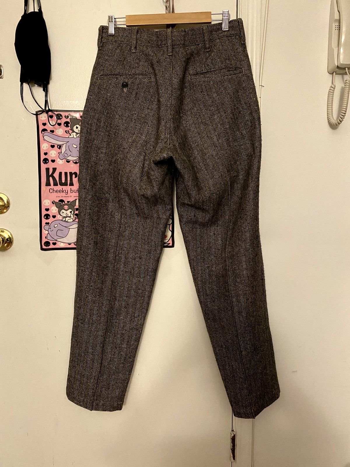 11aw wool herringbone trousers - 5