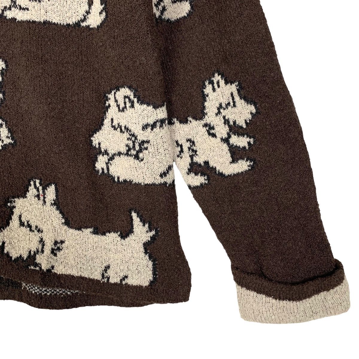 Japanese Brand - Vintage Bell House Puppy Dog All Over Print Knit Cardigan - 6