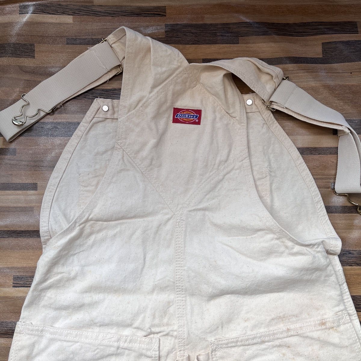 Vintage Workers Dickies Overalls Gold Buttons Made In USA - 13