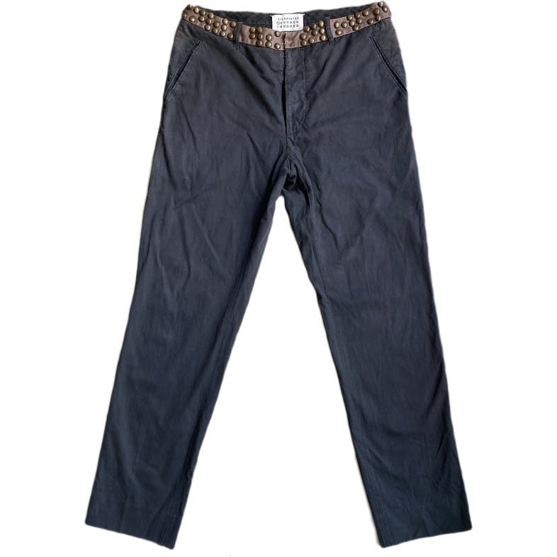 SS07 Rivet Studded Leather Waist Pants - 1