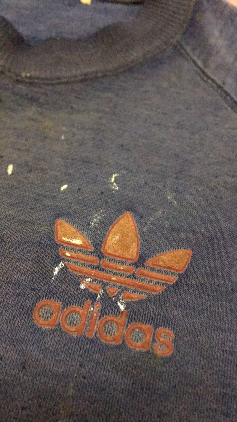 Vintage-Vintage Adidas Sweatshirt Faded Distressed Painter - 1