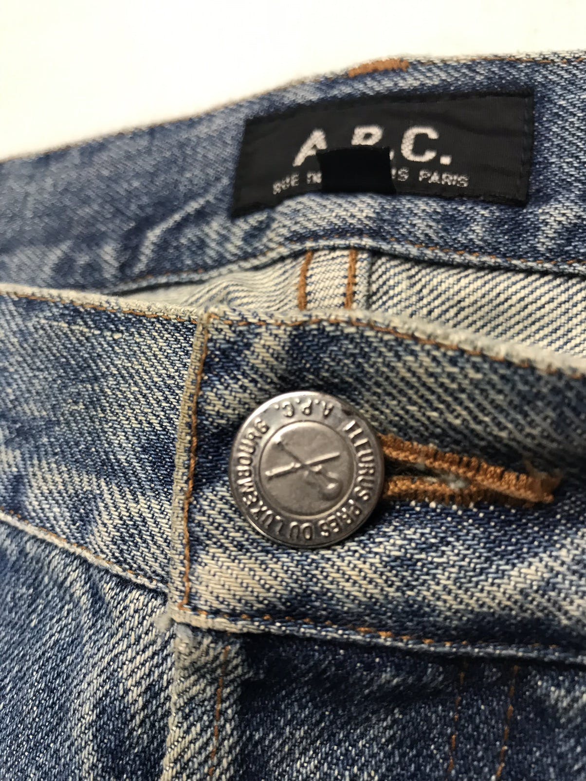 Rare!! A.P.C patch pocket distressed denim Made in Japan - 5