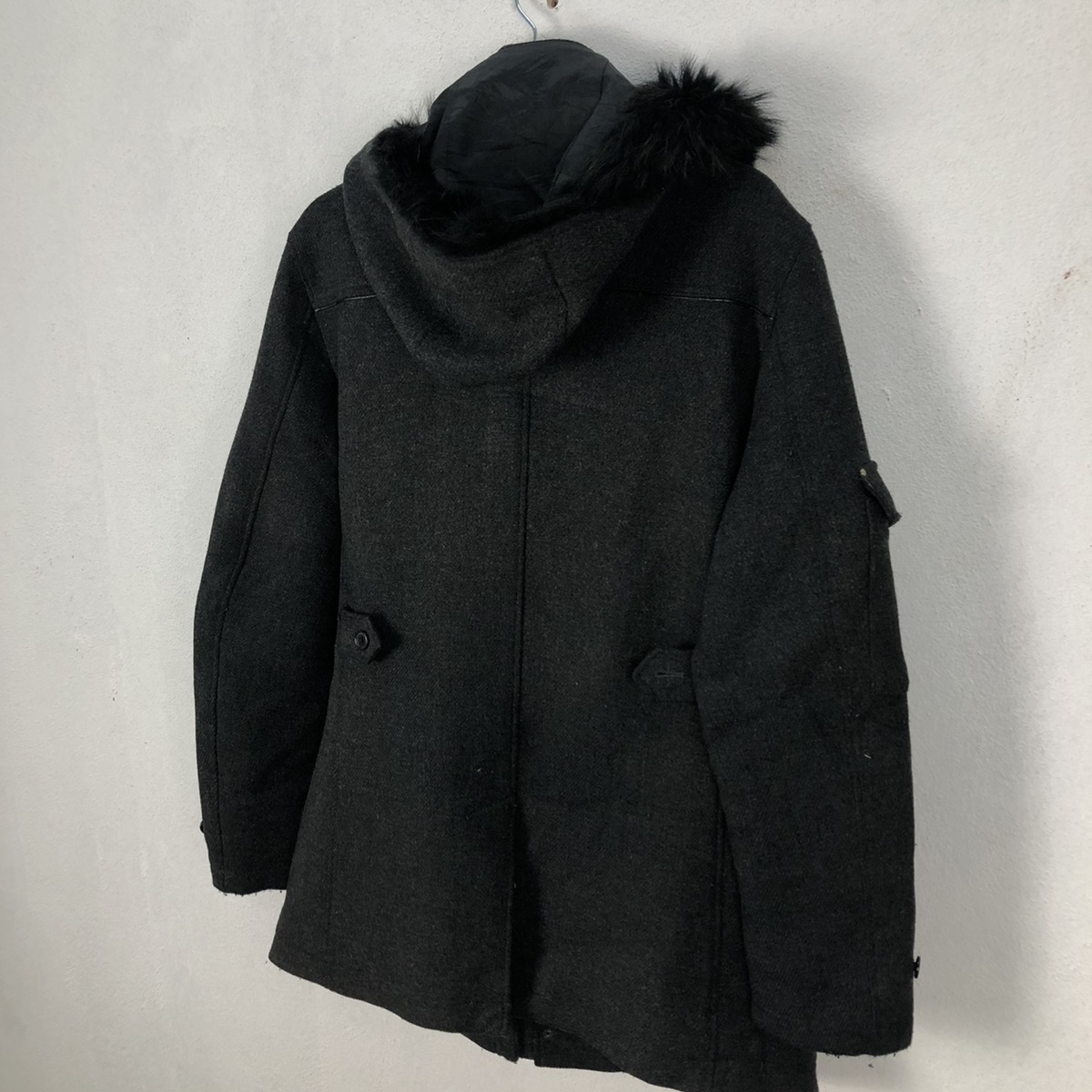 Katharine Hamnett London - RARE MINK FUR HOODIE WOOL JACKET KATHARINE HAMNETT LONDON - 9