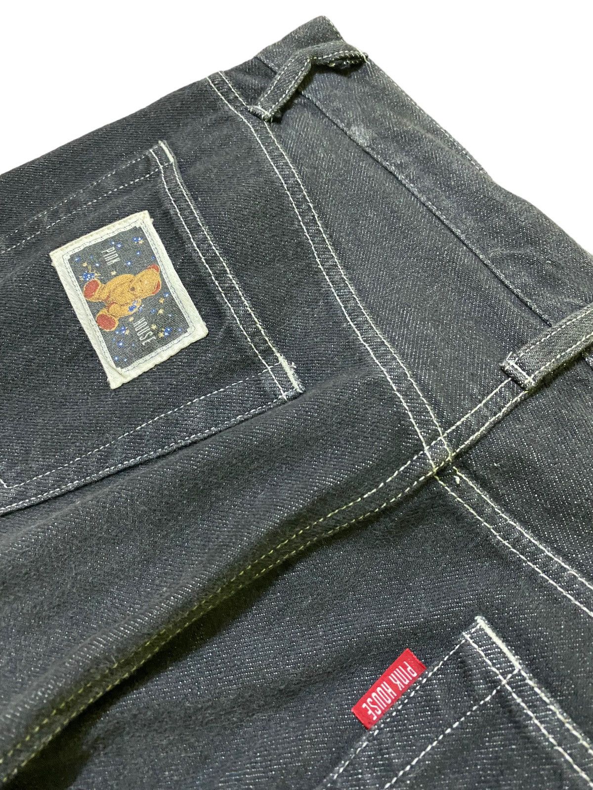 Japanese Brand - Pink House Embroidered Bear Denim Jeans - 17