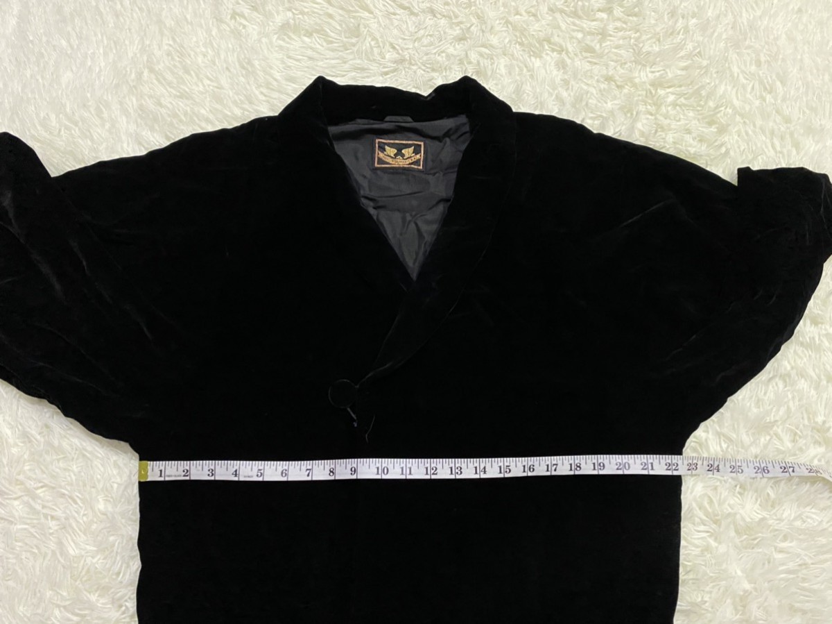 Streetwear - Black Velvet Kimono Style Jacket Made in Germany - 8