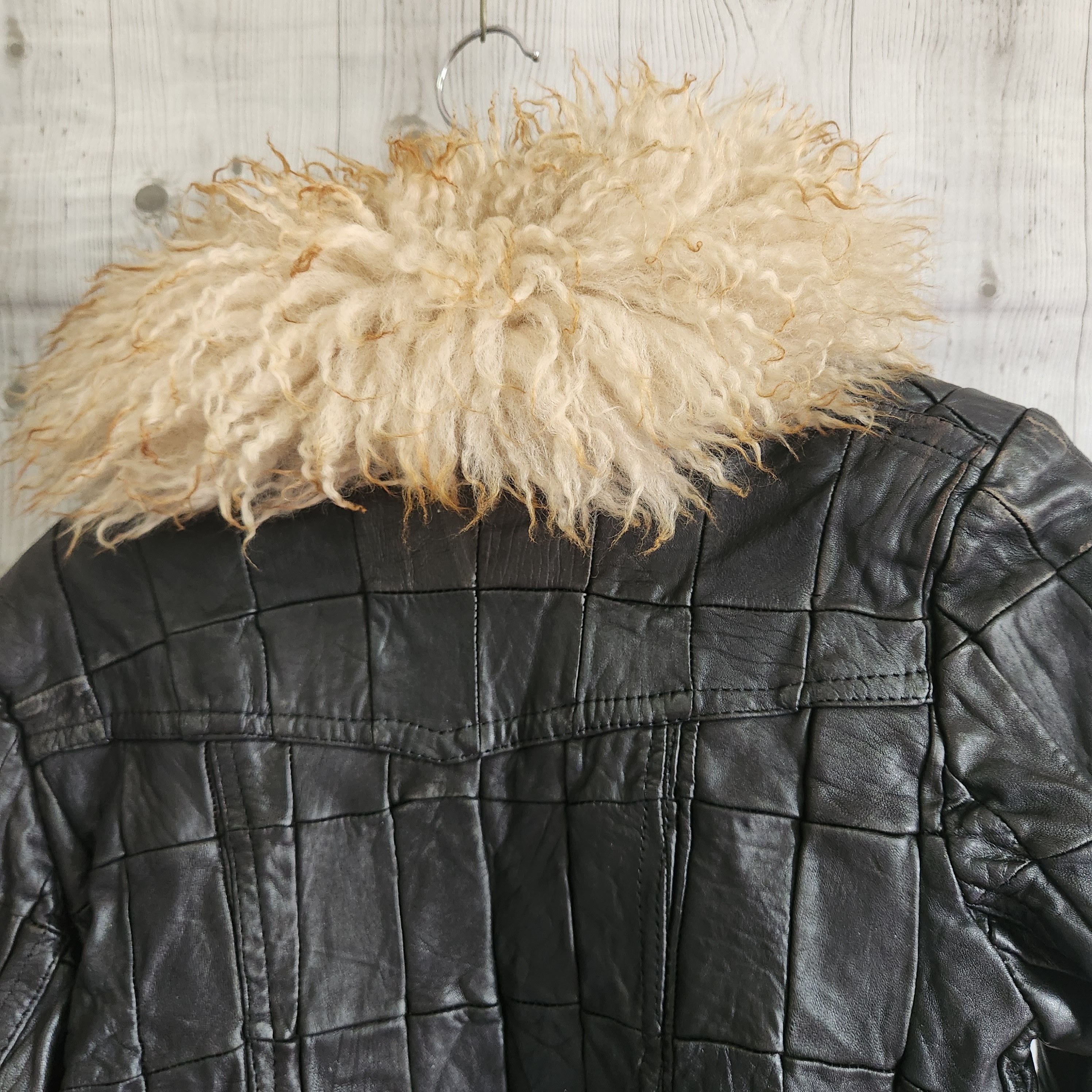 Vintage Patches Genuine Leather Fur Jacket - 6