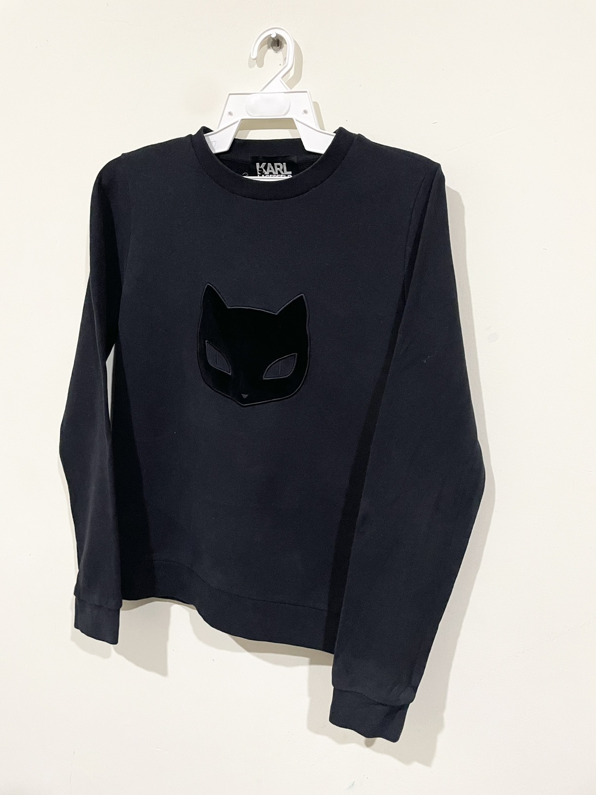 Karl Lagerfeld - Rare💥 Karl Lagerfeld Velvet 🐈‍⬛ Cat Unisex Sweater - 3