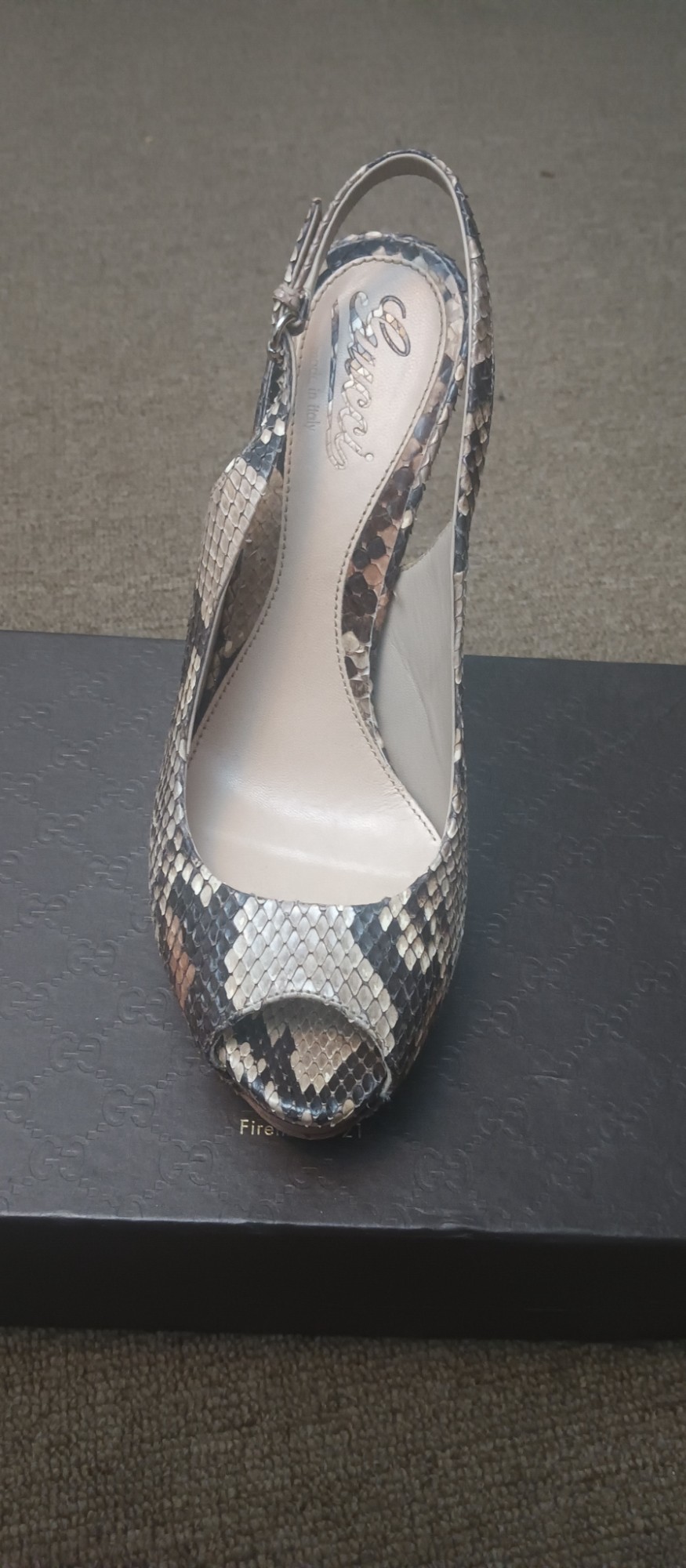 Women's python print platform sandal - 7