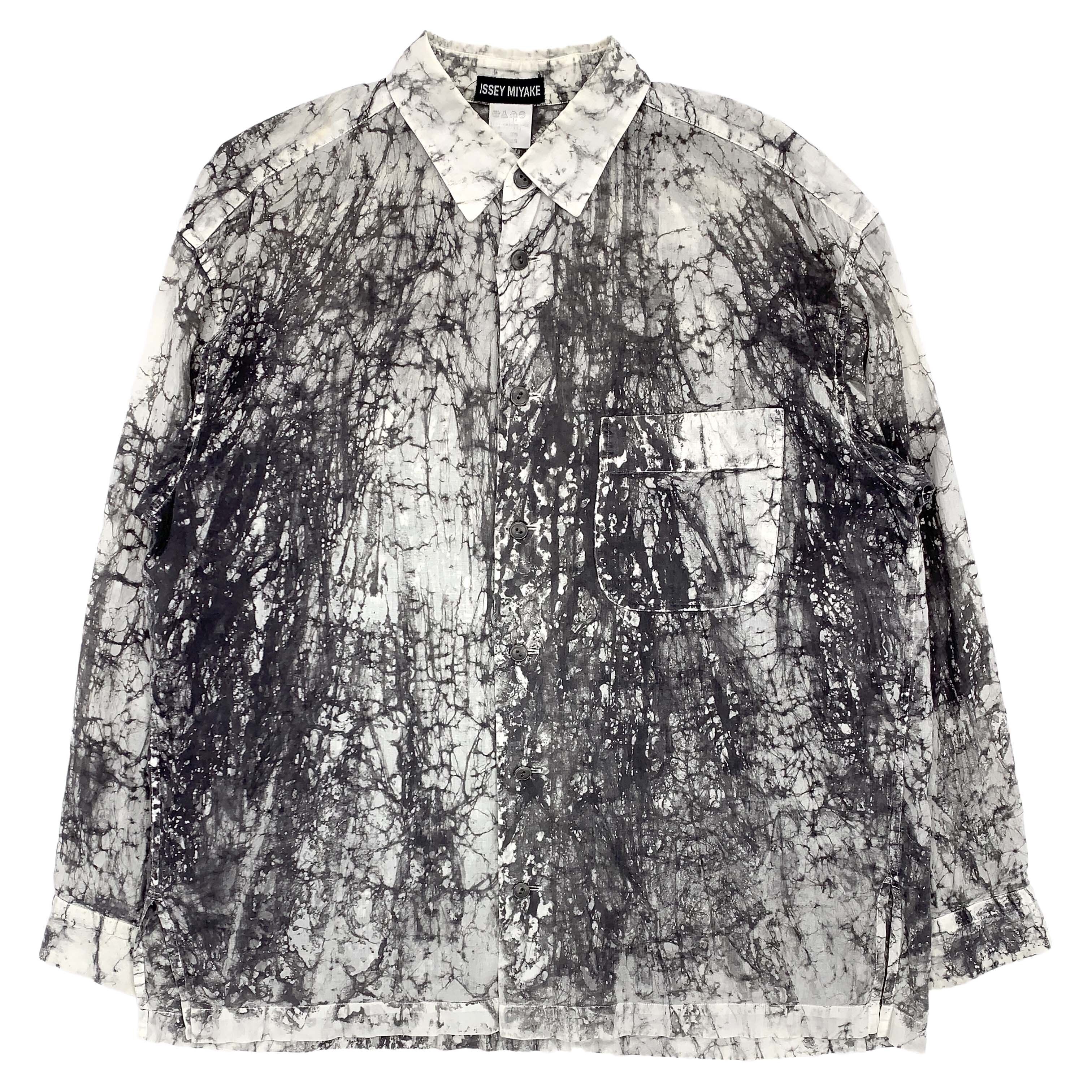 Issey Miyake - SS94 Suminagashi-Dyed Cotton-Linen Shirt - 1