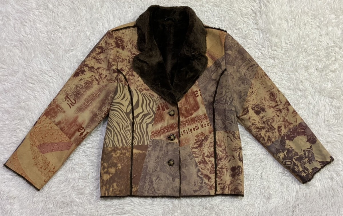 Japanese Brand - Chic Fleur Faux Fur Lined Fullprint Jacket - 13