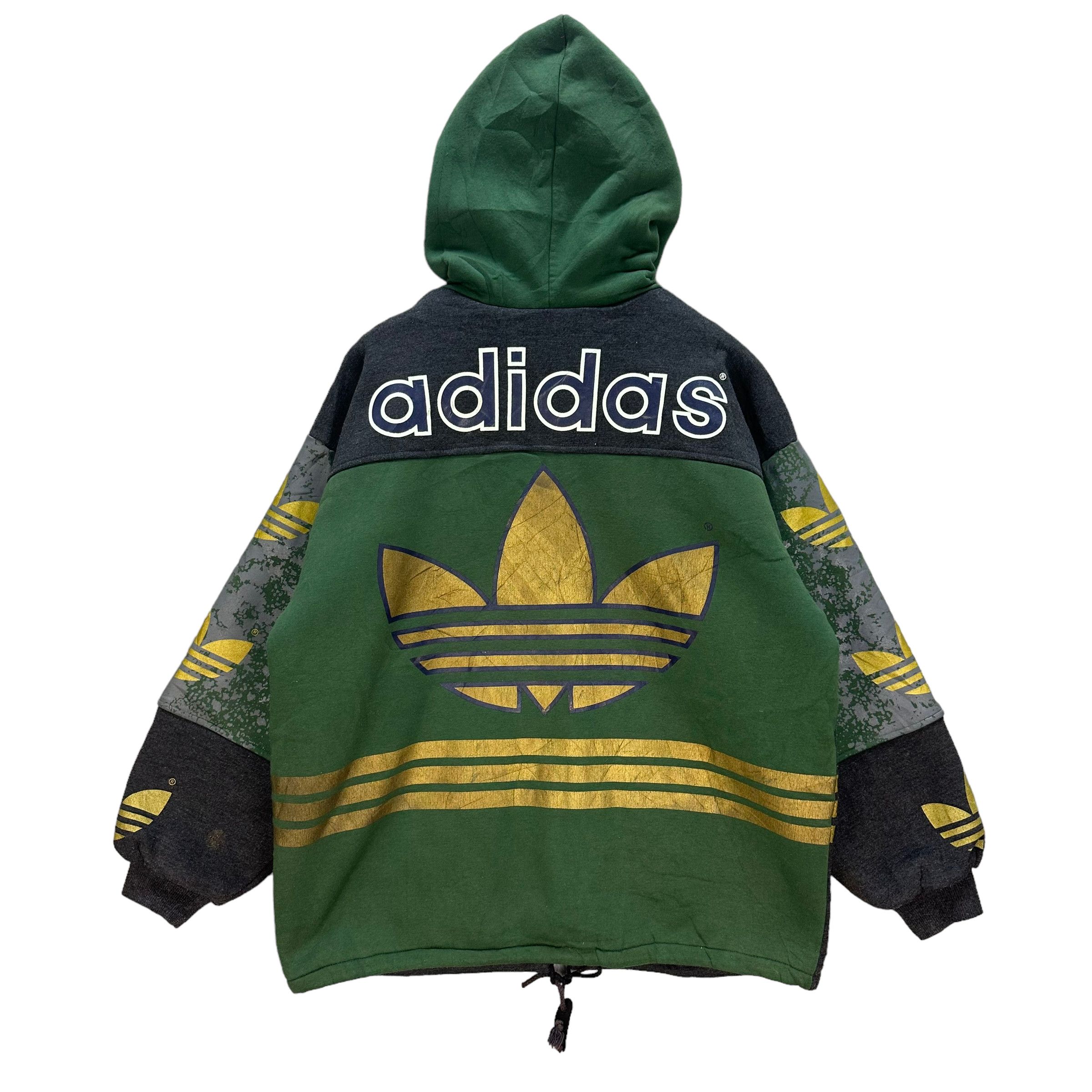 90's ADIDAS TREFOIL BIG LOGO SHERPA HOODIES #8199-212 - 11