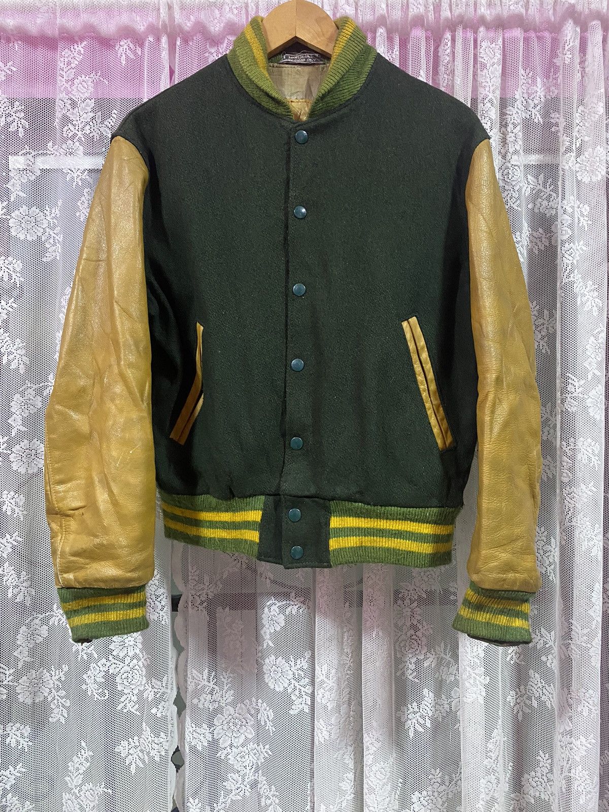 Golden Bear Wool Leather Varsity jacket - 1
