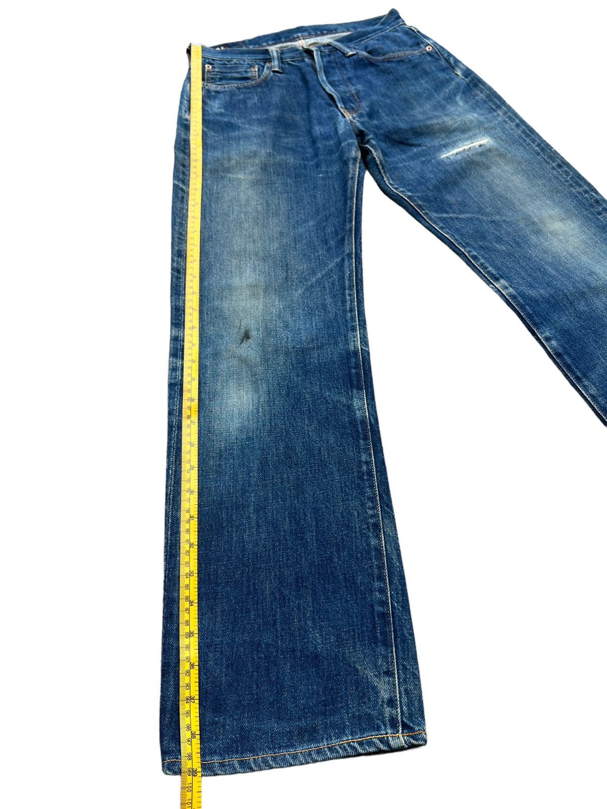 Vintage 45Rpm Selvedge Faded Distressed Denim Jeans 29x29 - 17