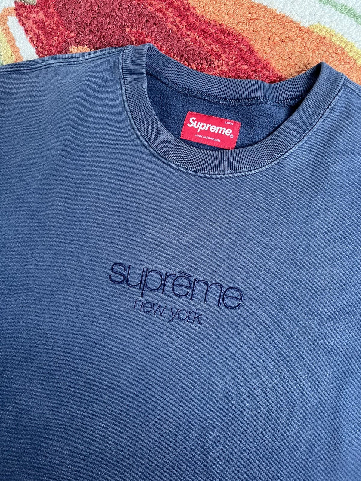 Supreme Dipped Crewneck SS19 Navy