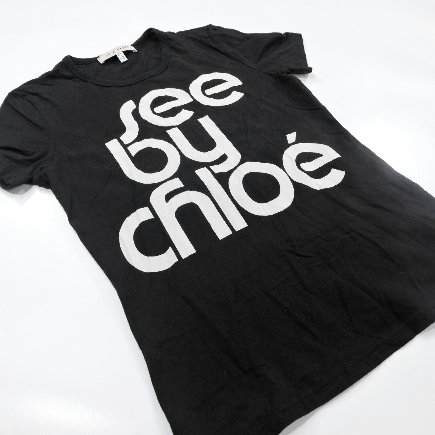 SEE BY CHLOÉ BIG TYPE LOGO T-SHIRT - 10
