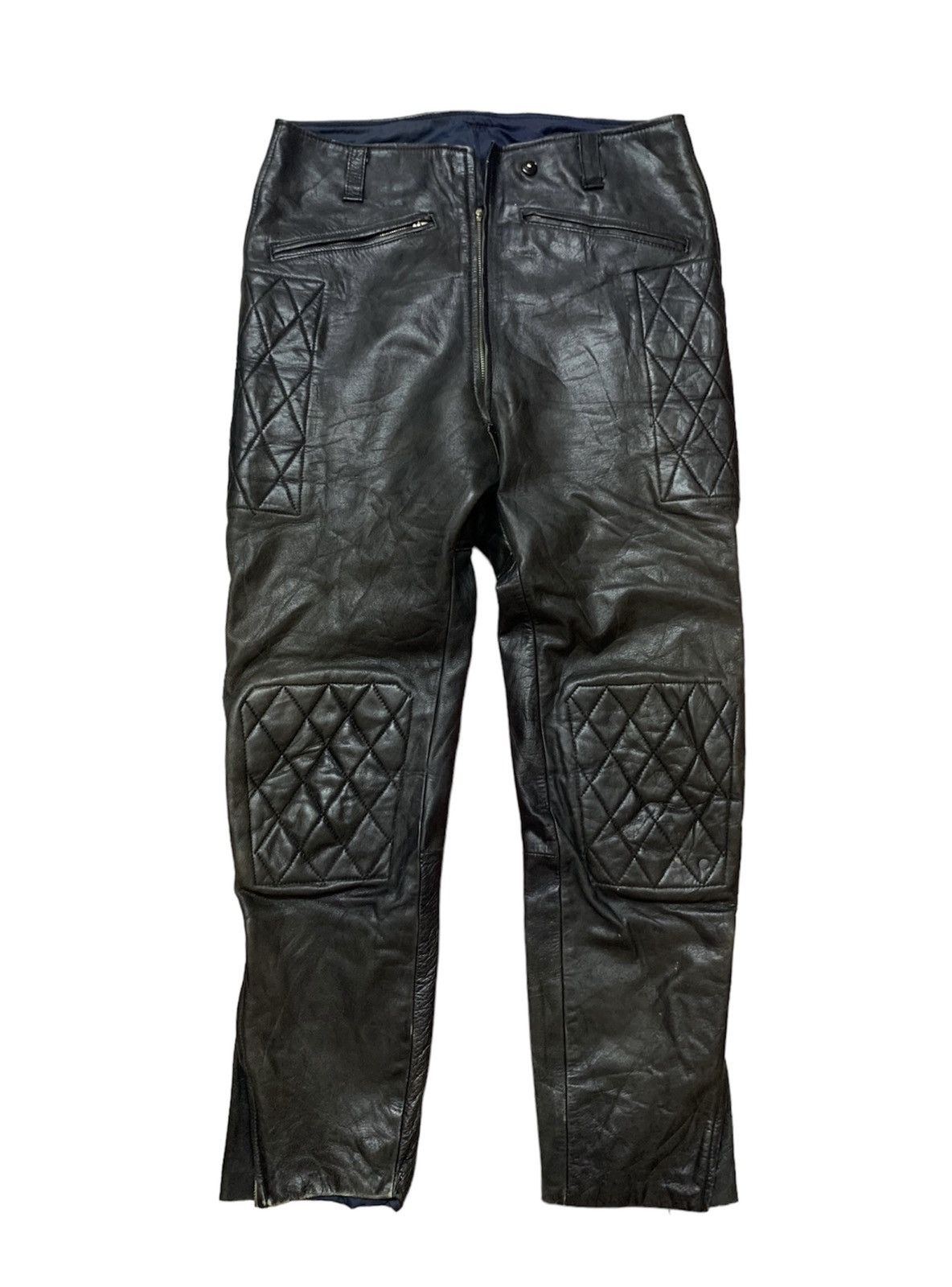 Vintage Leather Biker Padding Pants - 1