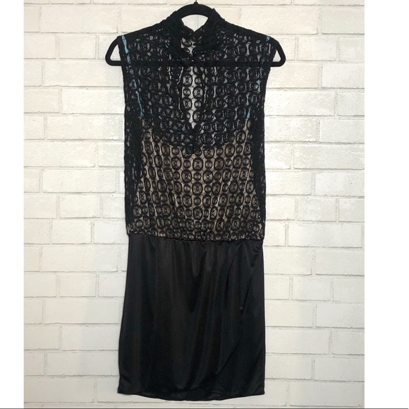 Marciano Black Lace Cocktail Mini Dress - 2