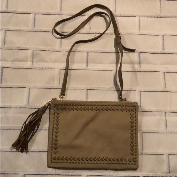 Faux Leather Crossbody Bag with Tassel - 5