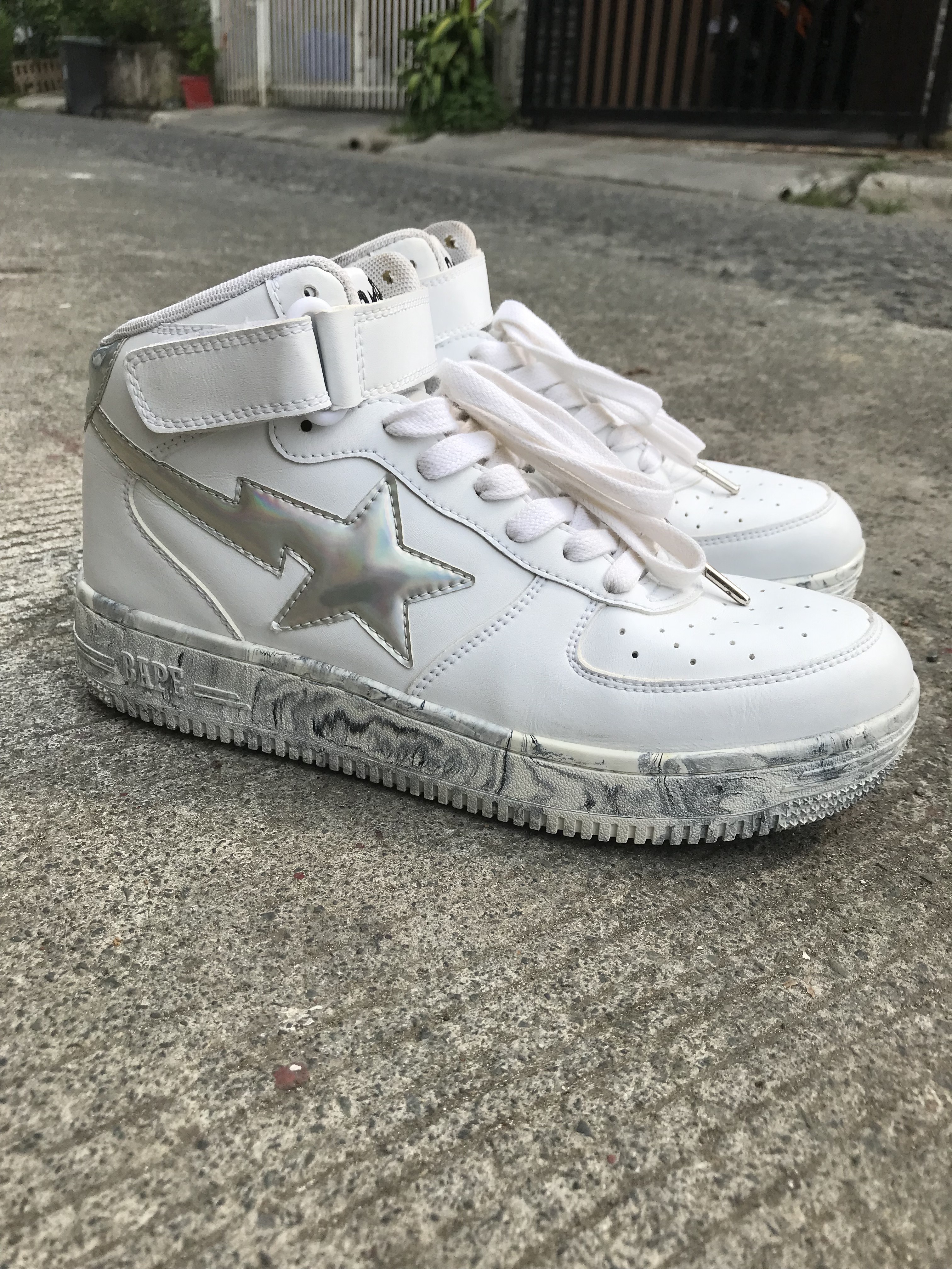 Bapesta Mid White Marble - 2