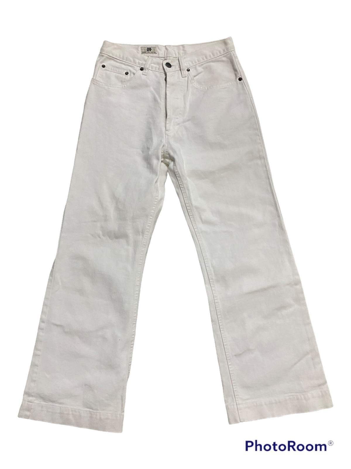 Vintage Dries Van Noten Flare White Denim Jeans - 1