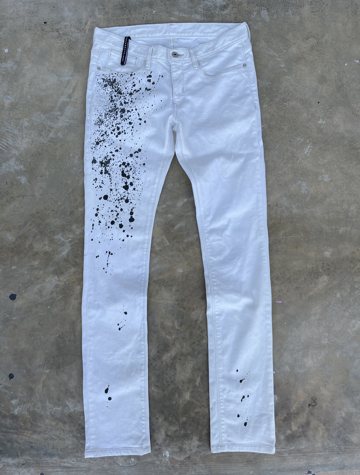 Black Barret by Neil Barret splash paint art skinny jeans - 1