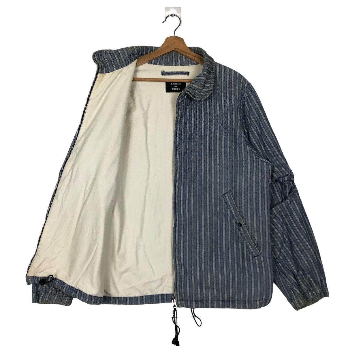 🔥90’s BOMBER JACKET PIN STRIPED CABANE DE ZUCCA ISSEY MIYAKE - 9