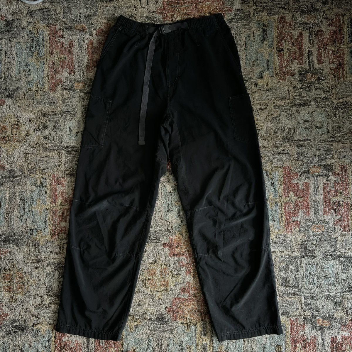 Elastic belted hiking pants contrast stitching polyester - 1