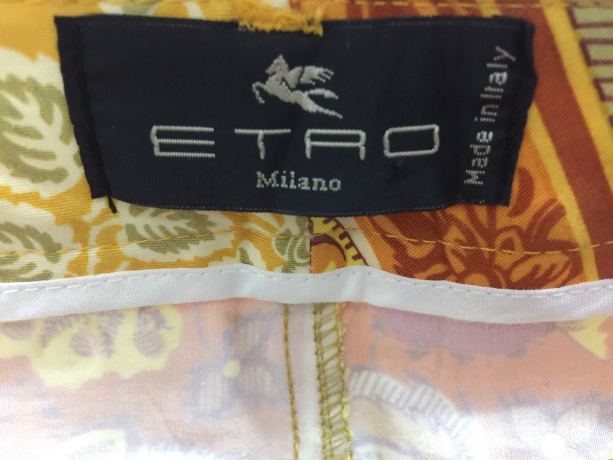 Milano Flowers Motive Jeans Style Pants Made in Italy - 5