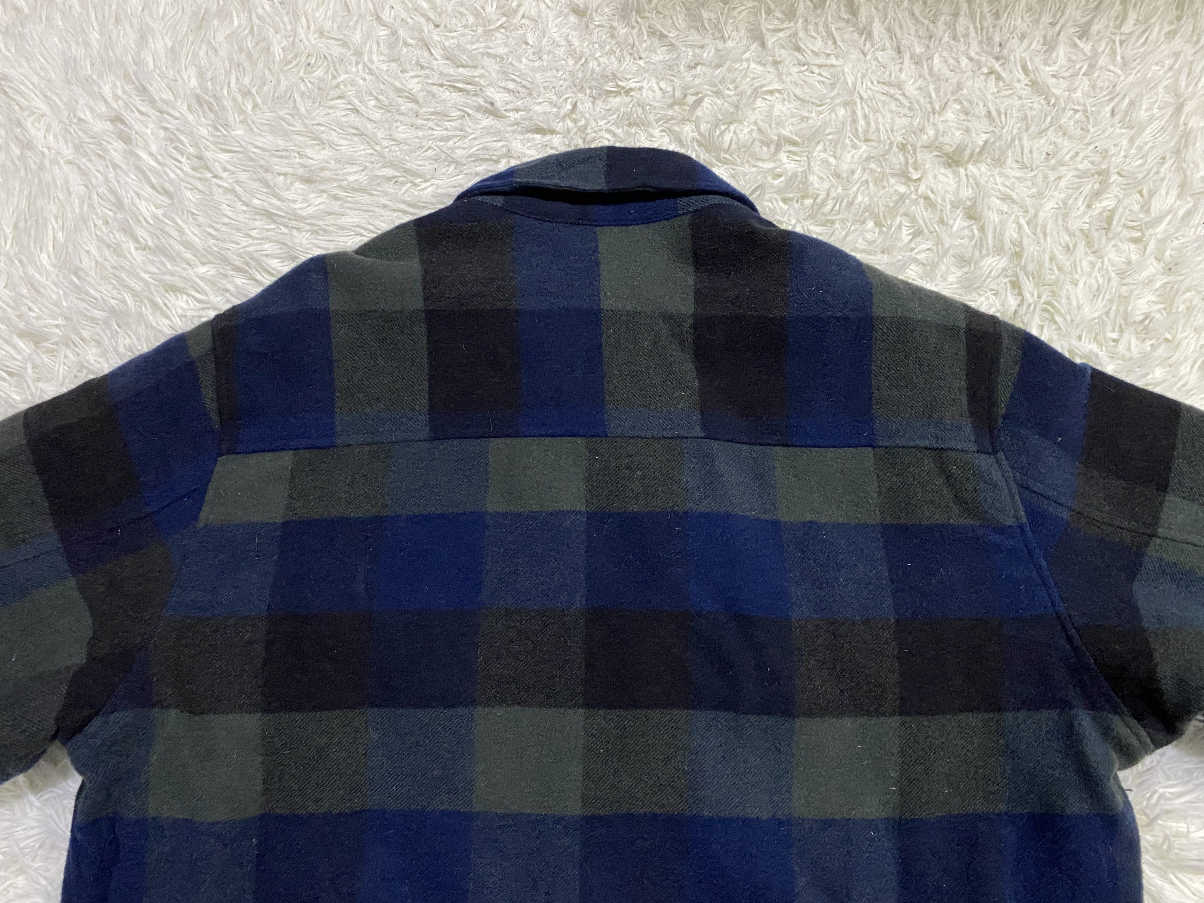 Flannel - Vintage Uniqlo Quilted Wool Blend Checked Flannel - 6