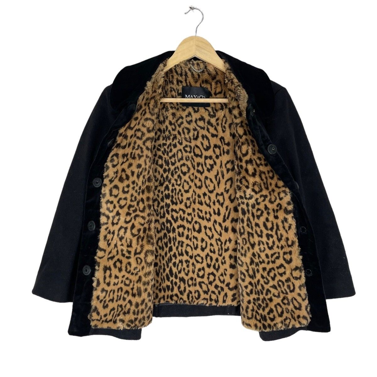 ☀️MAX CO LEOPARD INNER SNAP BUTTON COAT JACKET - 6
