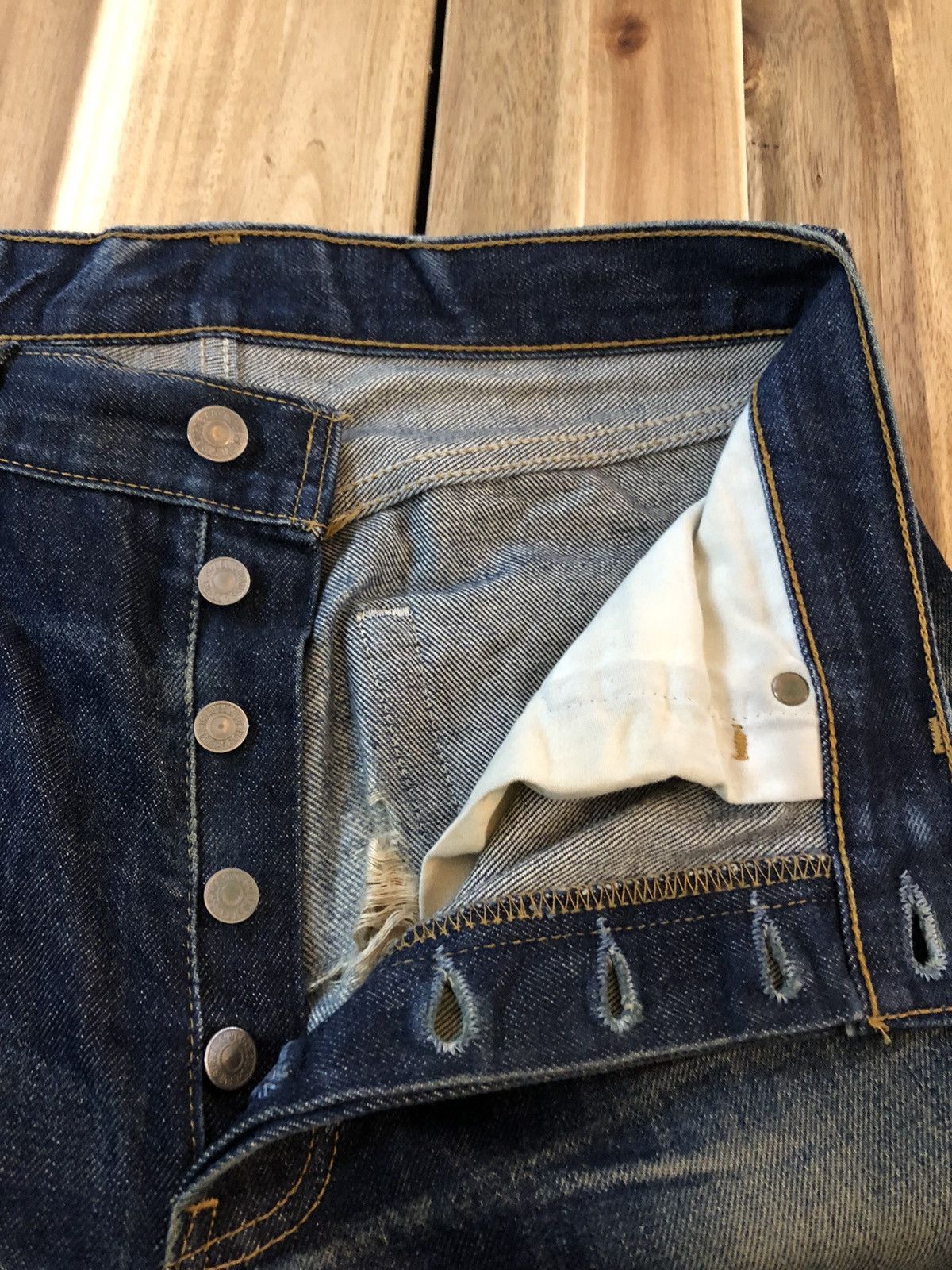 Vintage 90’s Trashed Levis 501xx Distressed Denim Jeans - 6