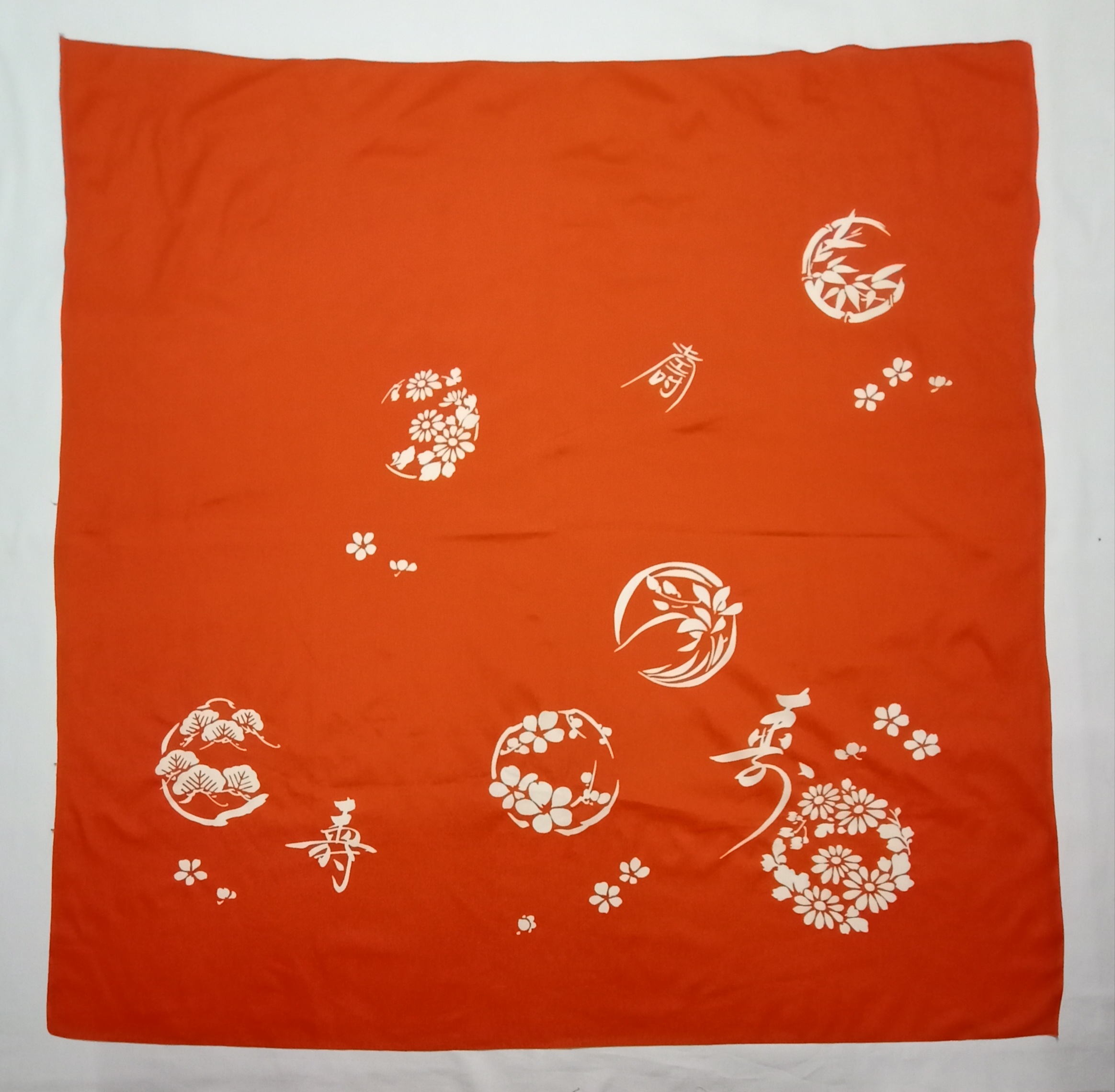 Designer - Japanese Handkerchief Floral Design 36 x 36 - 1