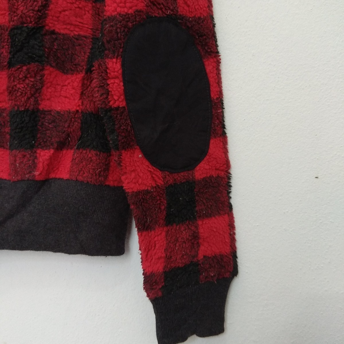 American Vintage - GAP Red Flannel Black Checked Grunge Fleece Winter Jacket - 6