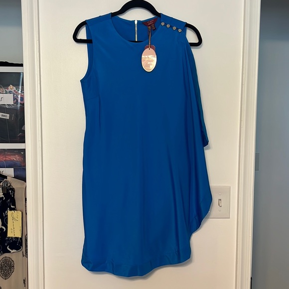 Ted Baker London - Ted Baker Bolty One Sided Draped Dress in Mid Blue - 1