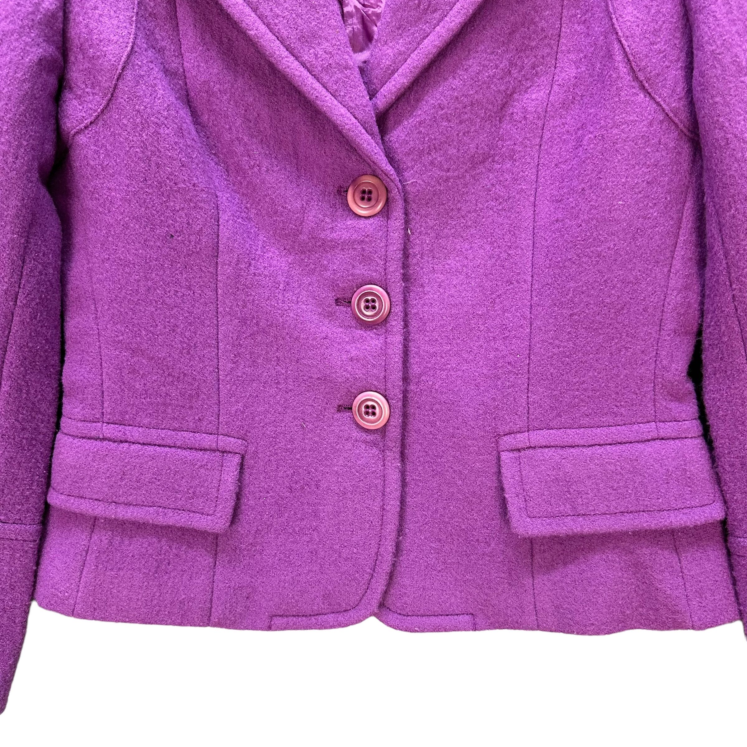 Designer - Max Mara Purple Wool Double Collar Jacket #9132-60 - 3
